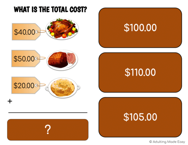 Thanksgiving Addition Task Cards