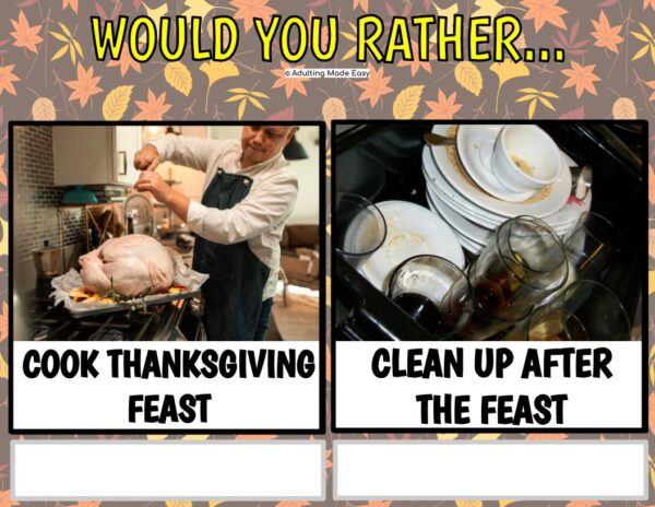 Would You Rather - Thanksgiving Activity