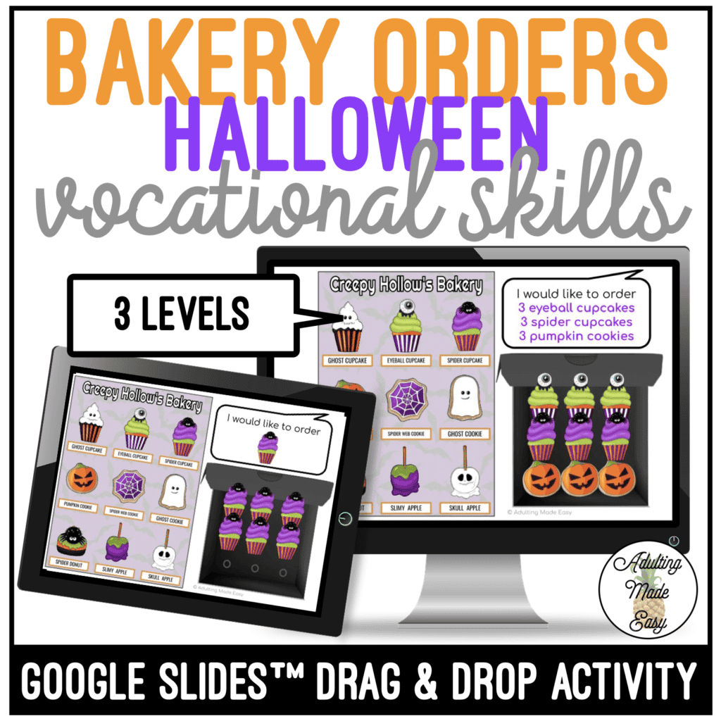 Halloween Bakery Orders Drag & Drop Google Slides