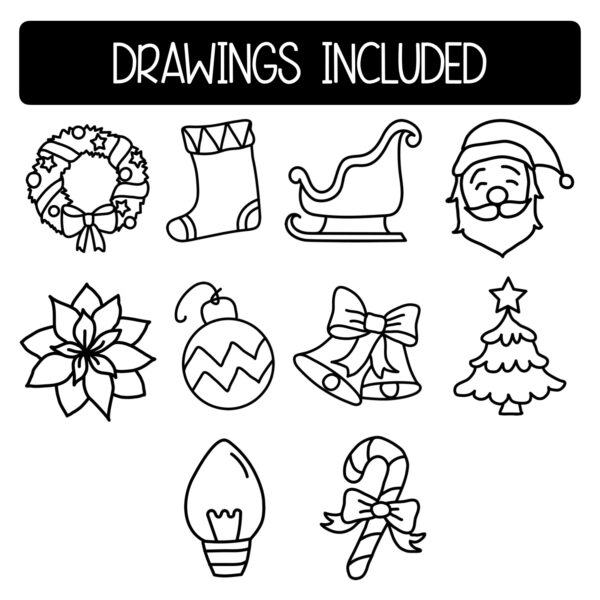 Christmas Holiday Art Directed Drawing Worksheets
