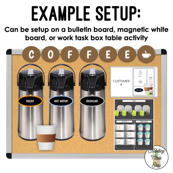 Coffee Orders Interactive Bulletin Board Work Task