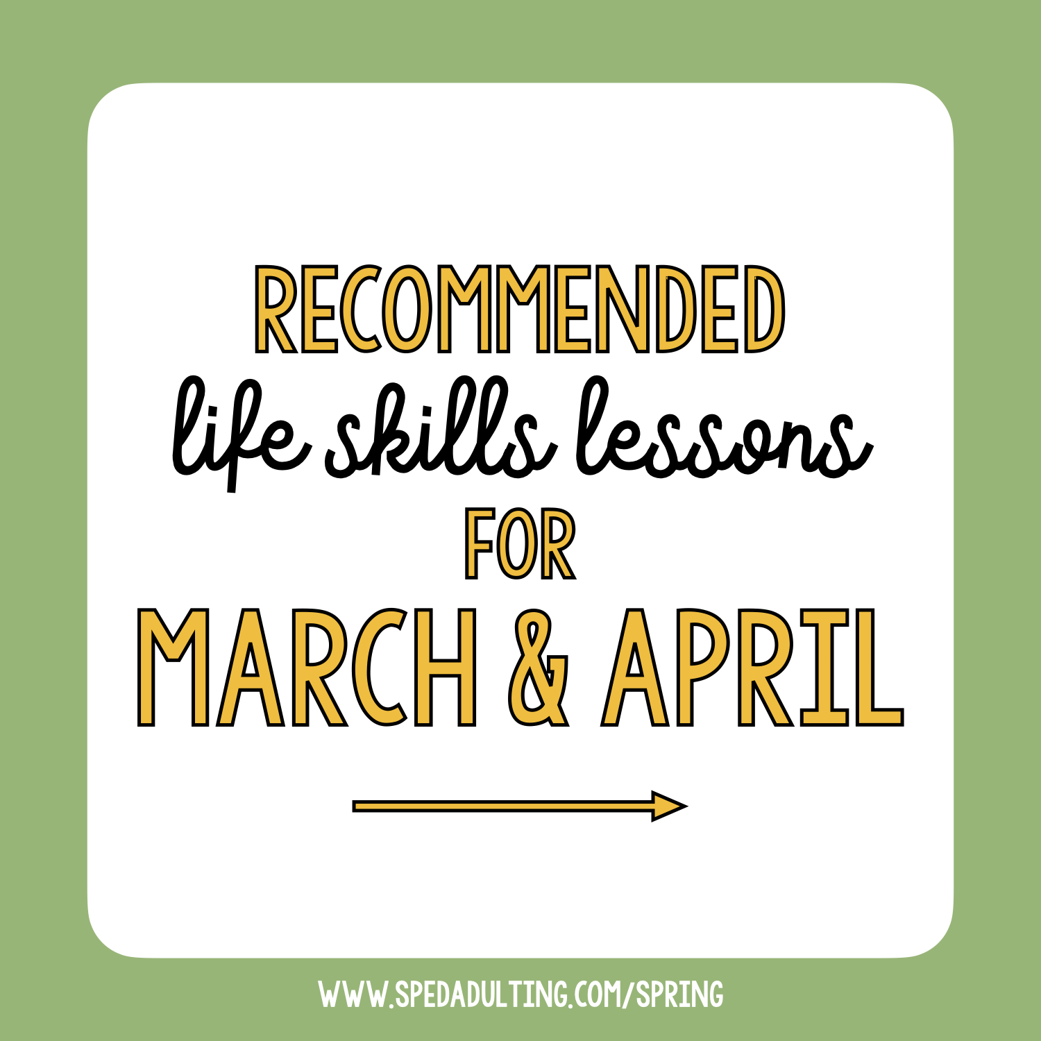 BLOG: Recommended life skills lessons for March & April