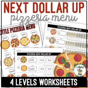 Pizzeria Menu Next Dollar Up Worksheets