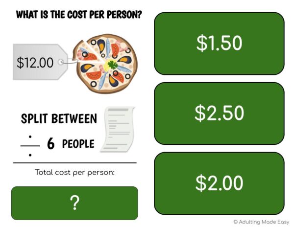 Splitting Costs Division Pizzeria Digital Task Cards - Image 3