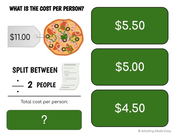 Splitting Costs Division Pizzeria Digital Task Cards - Image 2