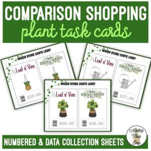 Plant Store Comparison Shopping Task Cards