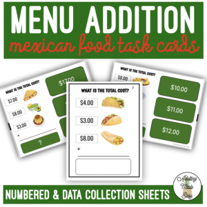 Mexican Food Addition Task Cards