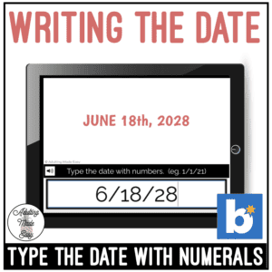 Writing The Date Typing Boom Cards