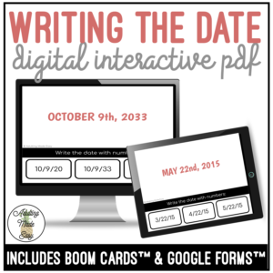 Writing The Date Digital Activity