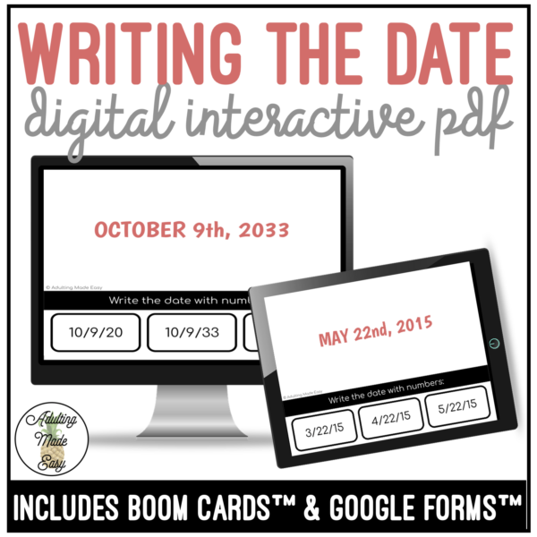 Writing The Date Digital Activity