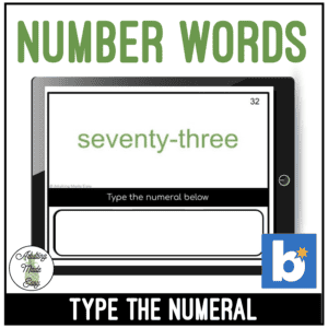 Number Words Typing Boom Cards