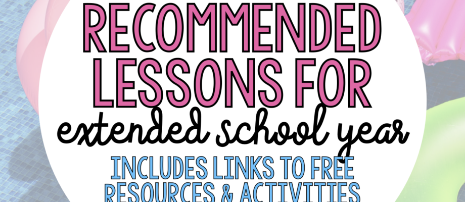 Ideas for ESY lessons & activities