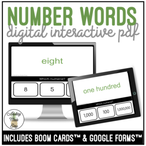 Number Words Digital Activity