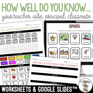 How Well Do You Know... Worksheets & Google Slides Activity