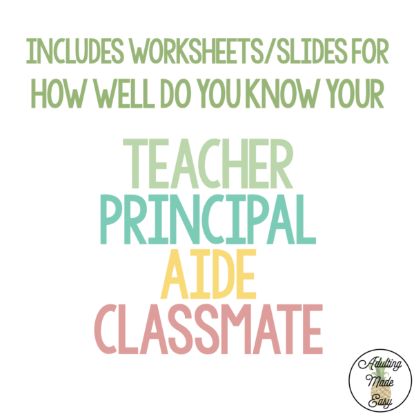 How Well Do You Know... Worksheets & Google Slides Activity