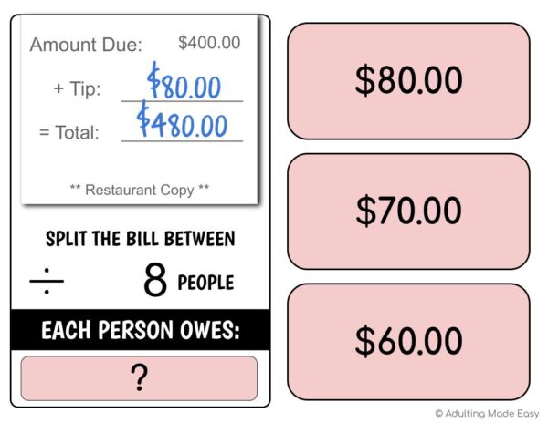 Splitting the Bill Digital Task Cards - Image 3