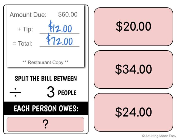 Splitting the Bill Digital Task Cards - Image 2