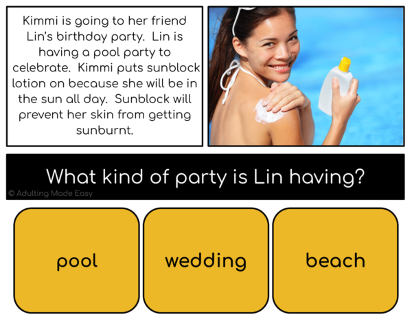Summer Safety Simplified Reading Comprehension Task Cards - Image 3
