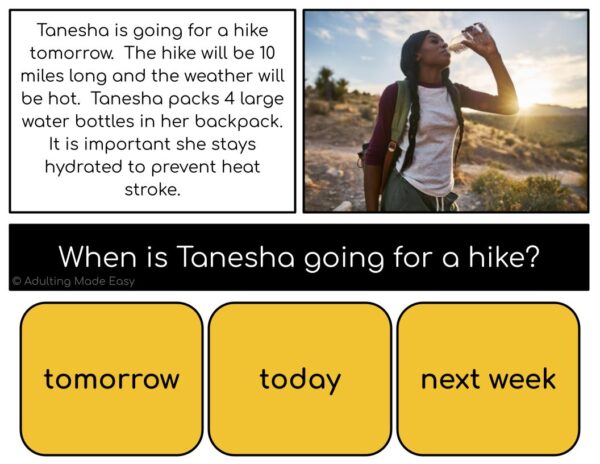 Summer Safety Simplified Reading Comprehension Digital Task Cards - Image 2
