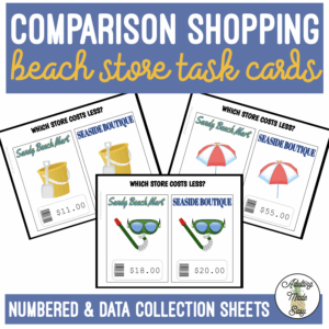 Beach Store Comparison Shopping Task Cards