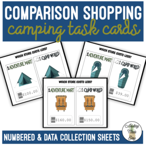 Camping Store Comparison Shopping Task Cards