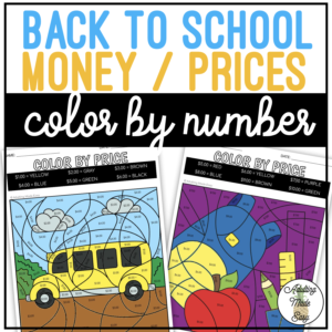 Back To School Color By Price Worksheets