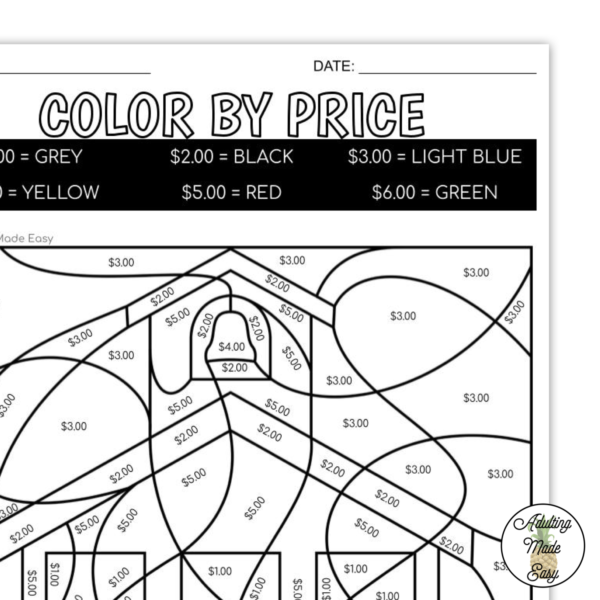 Back To School Color By Price Worksheets
