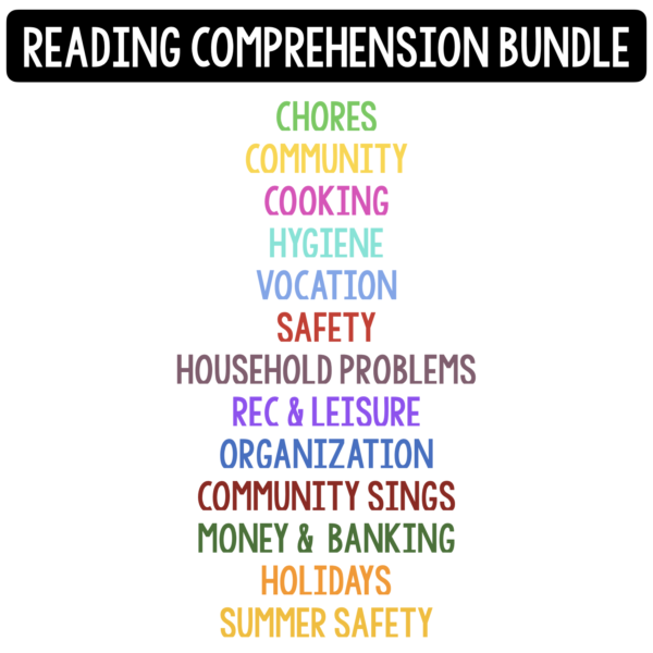 Life Skills Simplified Reading Comprehension Task Card BUNDLE - Image 2