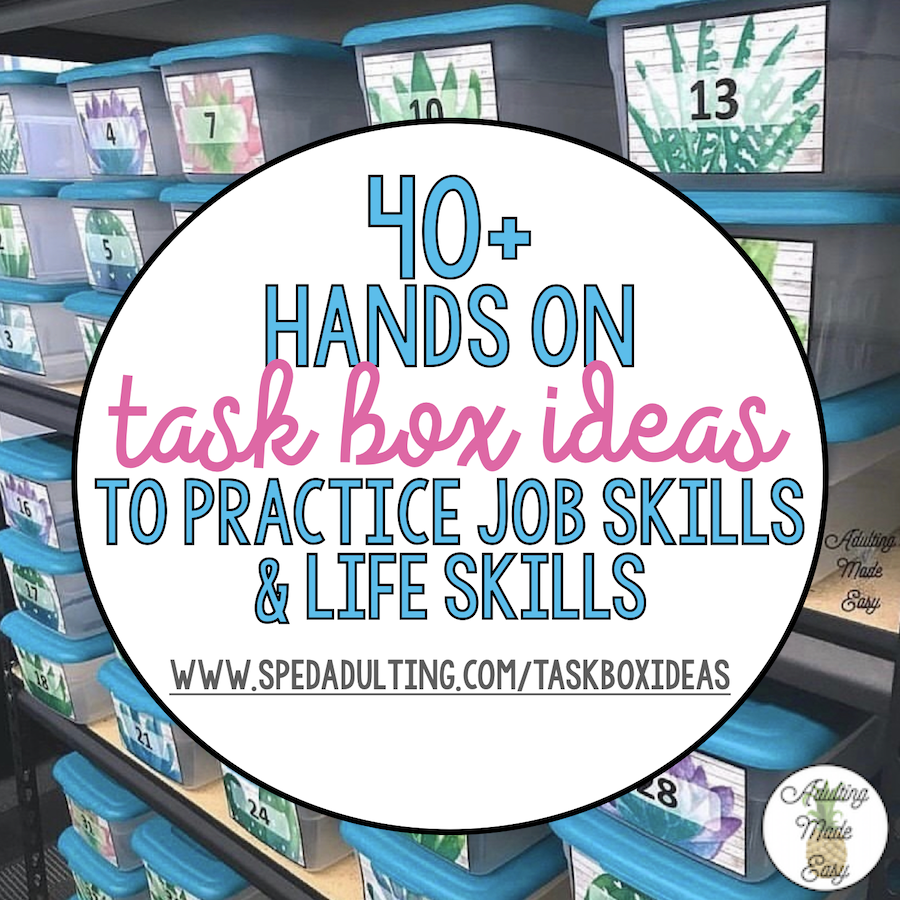 Hands On Task Box Ideas for Job Skills & Life Skills