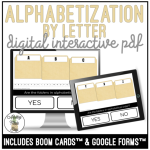 Alphabetization by Letter Digital Interactive Activity