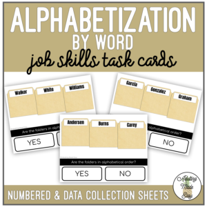 Alphabetization by Word Task Cards