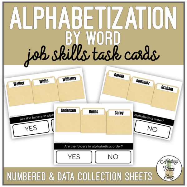 Alphabetization by Word Task Cards