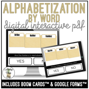 Alphabetization by Word Digital Interactive Activity