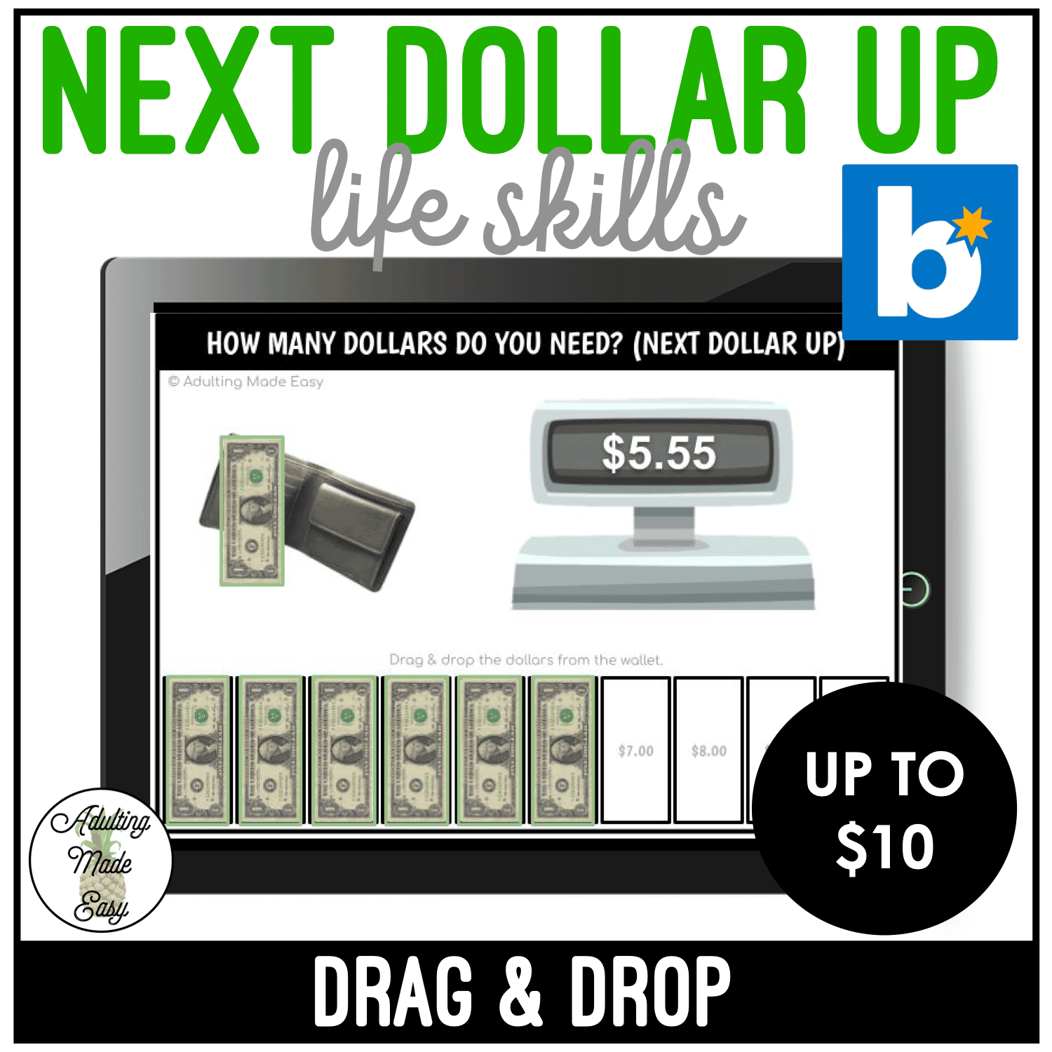 Next Dollar Up to 10 Drag & Drop Boom Cards Adulting Made Easy LLC