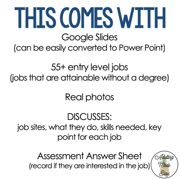 Entry Level Job of the Week Google Slides