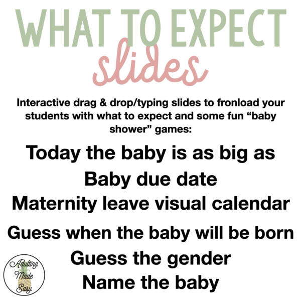 Pregnancy Announcement Google Slides Riddles & Activities - Image 4