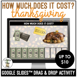 Thanksgiving How Much Does It Cost? Up to $10 Google Slides Activity