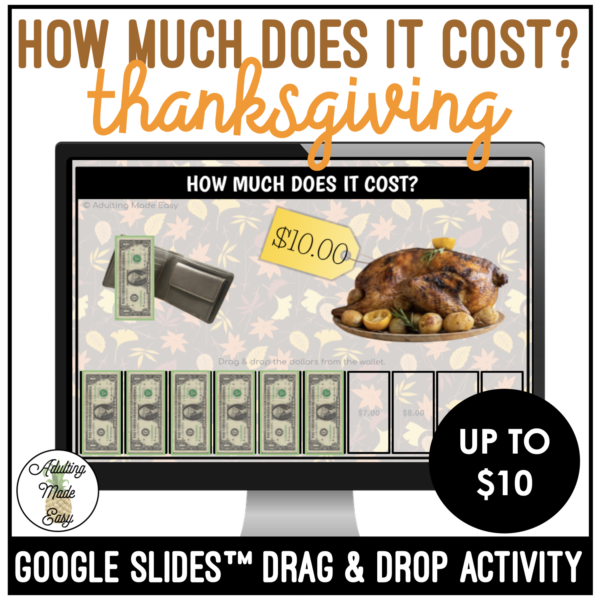 Thanksgiving How Much Does It Cost? Up to $10 Google Slides Activity