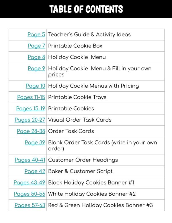 Holiday Cookie Orders Interactive Bulletin Board Work Task - Image 3