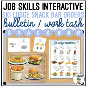 Winter Snack Bar Order Interactive Bulletin Board Work Task