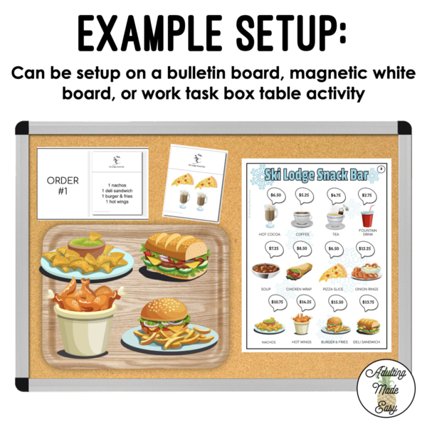 Winter Snack Bar Order Interactive Bulletin Board Work Task - Image 2