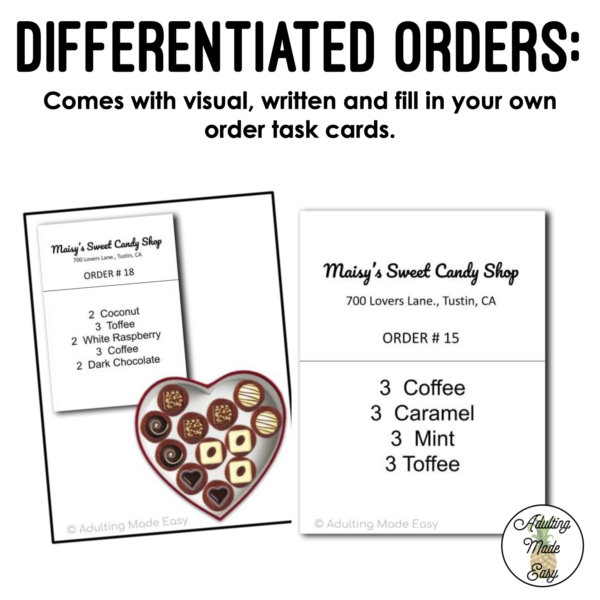 Valentine's Chocolate Order Interactive Bulletin Board Work Task - Image 2