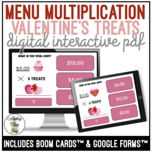 Valentine's Treats Multiplication Digital Interactive Activity