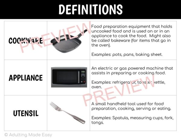 Cookware Appliance or Utensil Digital Task Cards - Image 2