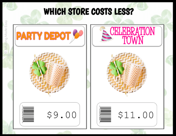 St. Patrick's Comparison Shopping Digital Task Cards - Image 2