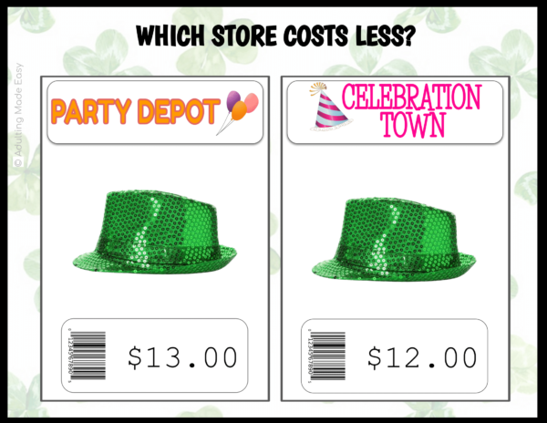 St. Patrick's Comparison Shopping Digital Task Cards - Image 4