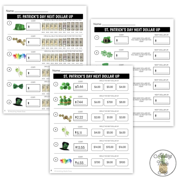 St. Patrick's Party Store Next Dollar Up Worksheets - Image 3