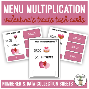Valentine's Treat Multiplication Task Cards