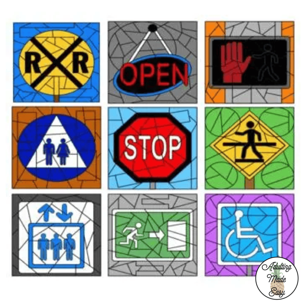 Community Coloring Table Sign Community Signs Color by Price Worksheets - Adulting Made Easy LLC