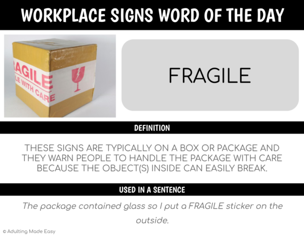 Workplace Signs Vocabulary WORD OF THE DAY Google Slides - Image 3